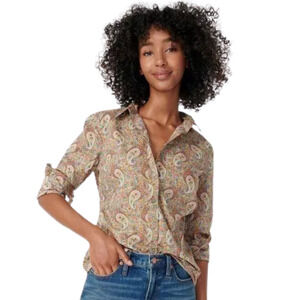 J CREW Slim Perfect Shirt in Liberty Lee Manor Paisley Cotton Women's 4